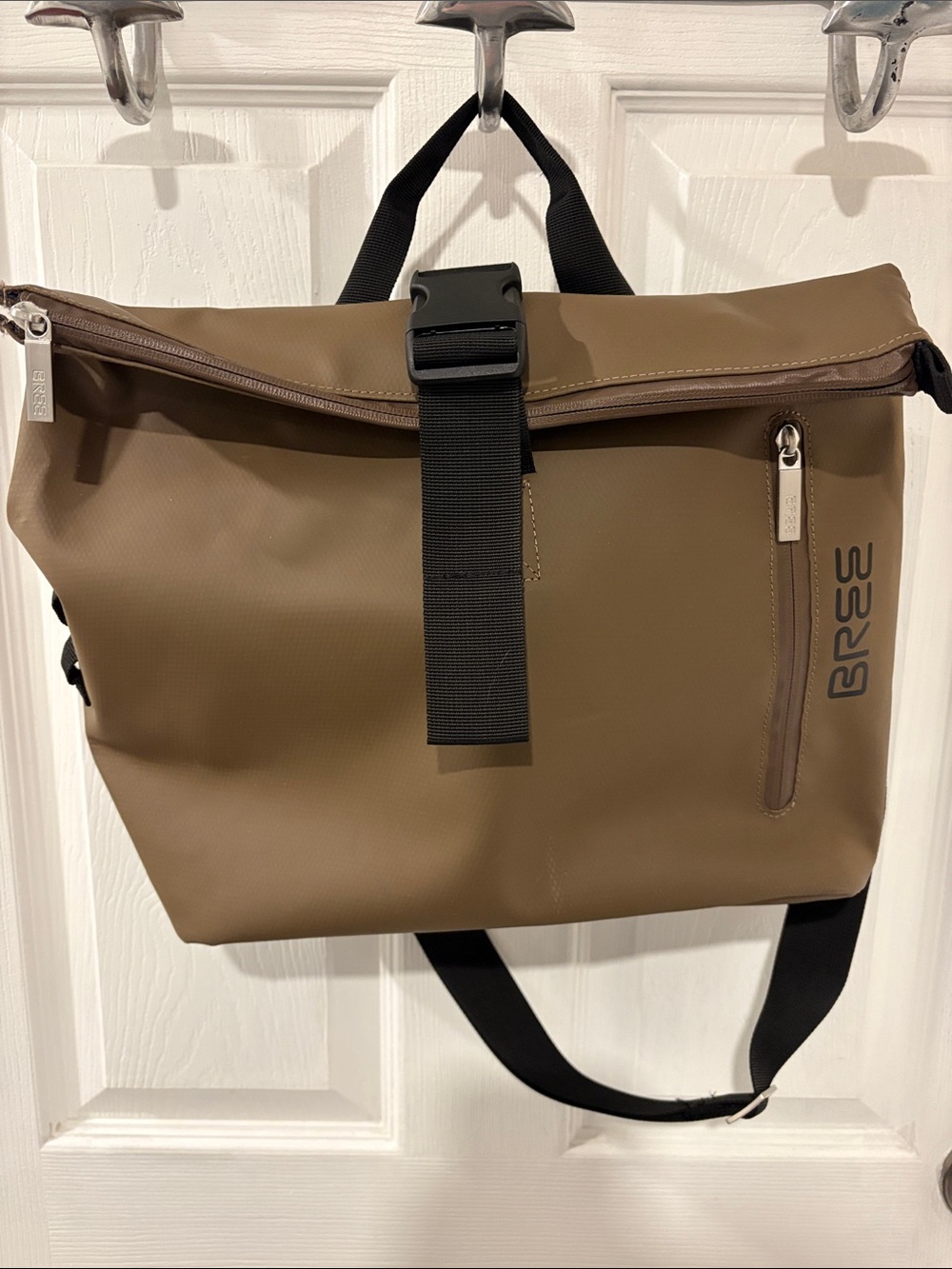 Bree Brown Roll-Top Messenger Bag
